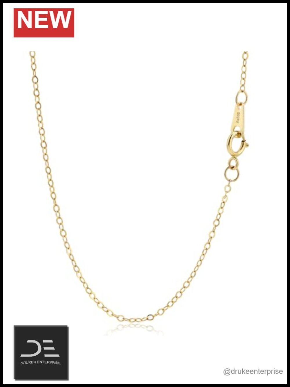 14K Gold Dainty Cable Chain Necklace 16-24in Hypoallergenic Non-Tarnish Layering